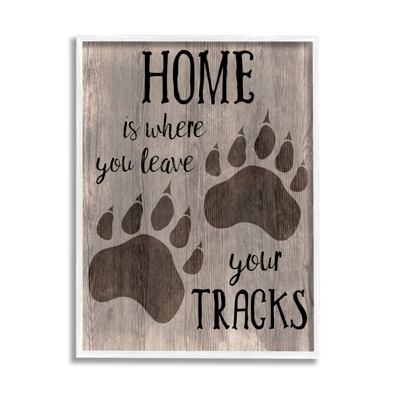 Home's Where You Let Tracks, H 30 po x l 24 po x P 1,5 po, Giclée encadrée blanc bord de mer
