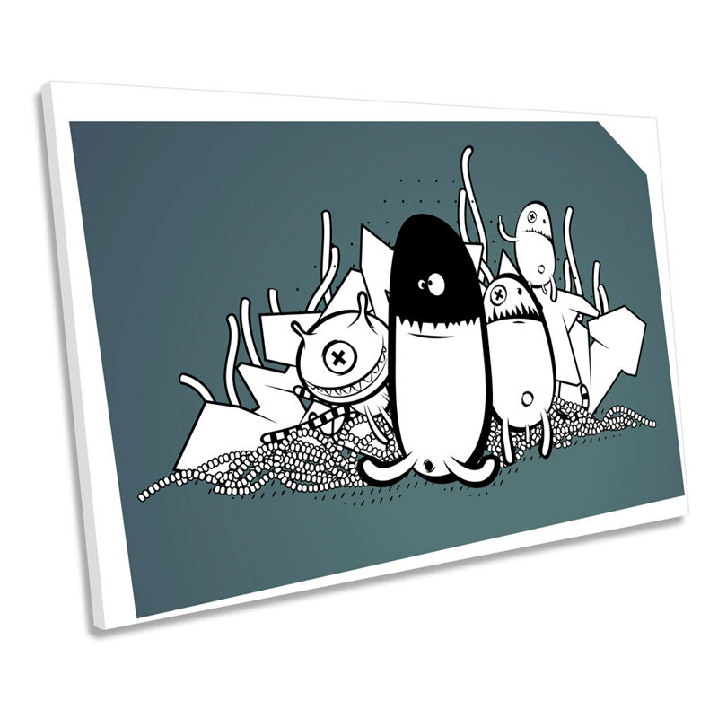 Urban Characters Graffiti - Wrapped Canvas Print, 30.5cm H x 45.7cm W