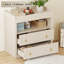 Table à langer en bois 35,4 po, commode à 2 tiroirs, commode avec rangement ouvert