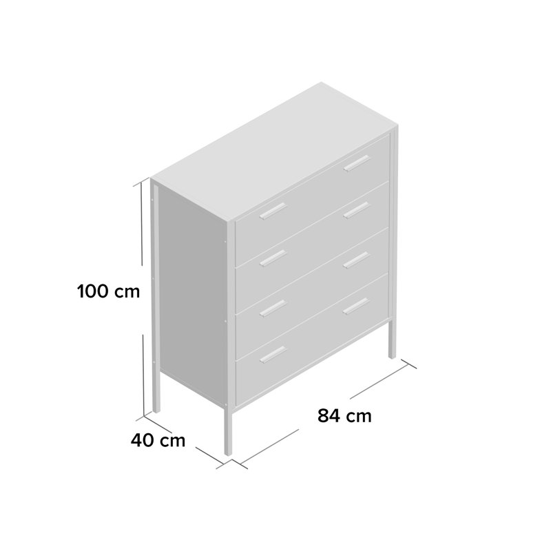 Juno 83.8cm W 4 - Drawer Chest of Drawers, Rustic Oak