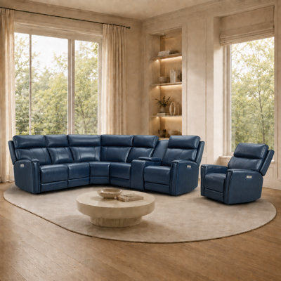 Canapé modulaire inclinable en cuir 116 po, 4 fauteuils inclinables électriques, appui-tête zéro gravité et électrique
