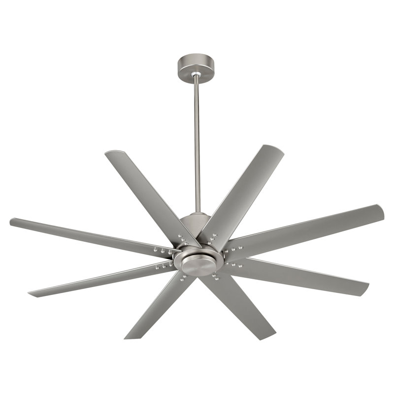 FLEET 56" Eight Blade Fan - Satin Nickel, Silver