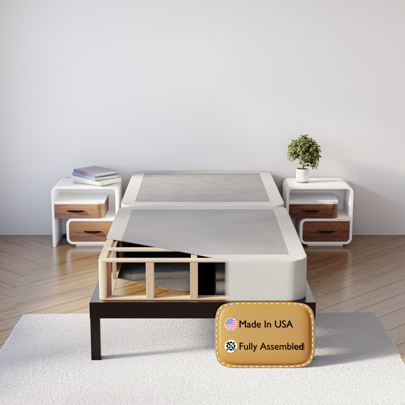 Sommier tapissier / base en bois fendu pour support de matelas, entièrement assemblé, Simple, Profil standard (8 po)