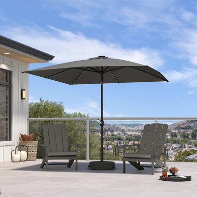  8' x 8' Square Patio Umbrella Outdoor Table Umbrella Aluminum Frame Market Umbrella Sun Umbrella