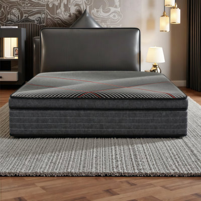 Matelas hybride de 15 pouces avec mousse viscoélastique imprégnée de gel et ressorts ensachés