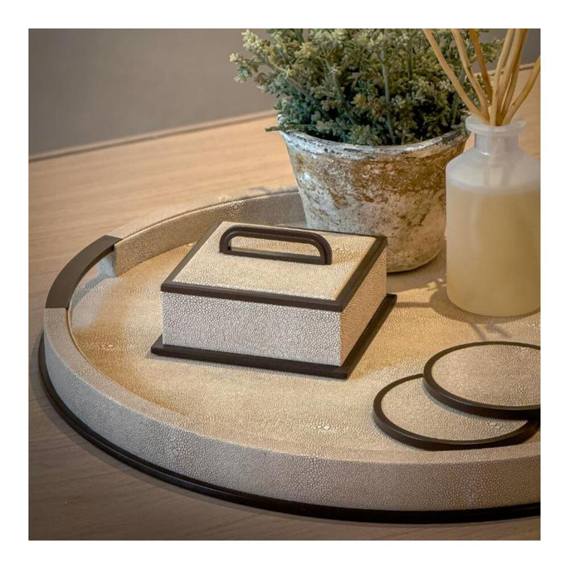 Plateau Shagreen, Crème/brun