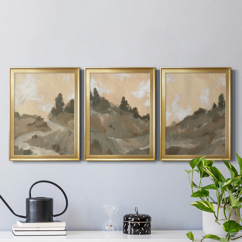 Hillside Walking Path I, reproduction encadrée de qualité supérieure - prête à être accrochée, H 36,5 po x l 79,5 po x P 1 po