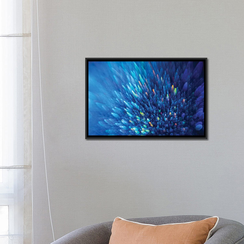 «Blue Stardust», reproduction d'impression sur toile tendue, H 40 po x l 60 po x P 1,5 po, Toile avec cadre noir