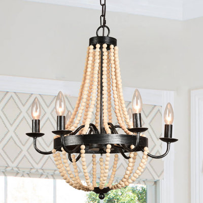 Wibeke 6 - Light Wood Dimmable Empire Chandelier