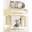 Poteau à griffes pour chat, arbre à chat 70,1 po multicouche avec grande plateforme, 2 grottes, 7 poteaux en sisal, pompons, panier à chat, hamac, convient aux chats, beige-489551144-489551157