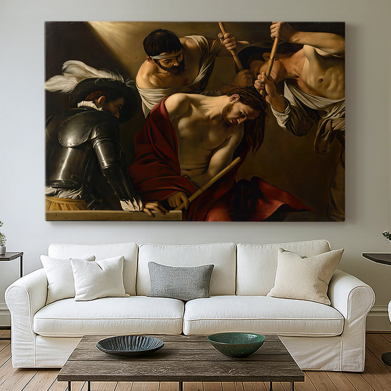 Le couronnement d'épines (version de Vienne) - Toile tendue Caravaggio-Gallery - c. 1603-1607, 40 po x 60 po