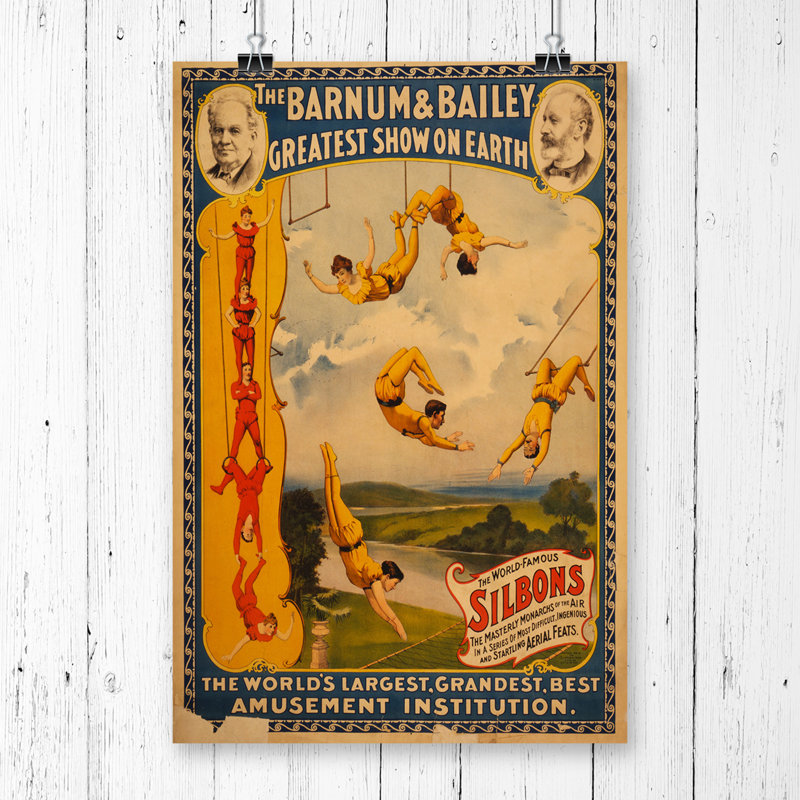 Vintage Circus Poster - Frameless Print, 42 x 29.7cm