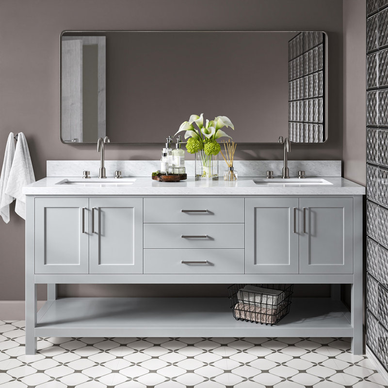 Magnolia Bath Vanity Rectangular Basin S073DCWRV, Gray, Rectangular
