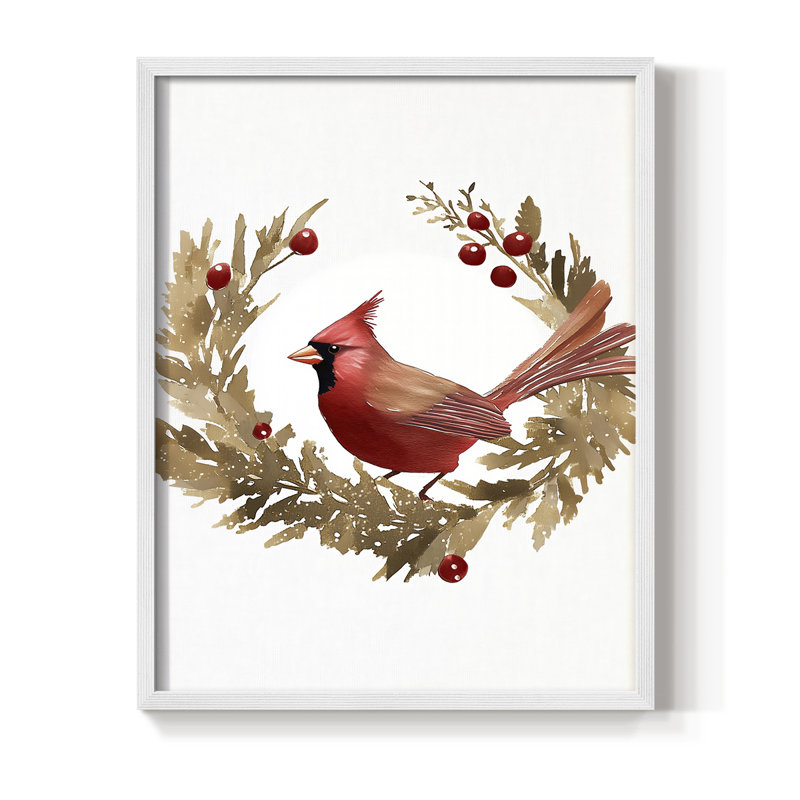 «Christmas Holiday Art CMLX III», reproduction d'art encadrée - bois massif, H 11 po x l 9 po, Blanc