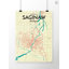 « saginaw city map », reproduction d’impression sur affiche en couleur-31736138