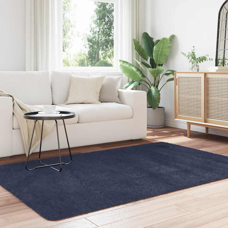 Shaggy Rug High Pile NAVARRA Navy Polyester, Rectangle 130 x 200cm