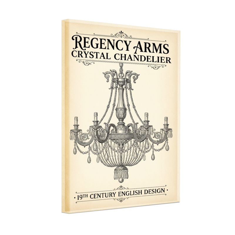 Impression de lustre en cristal Fashion Regency Arms, H 18 po x l 12 po