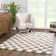 Atiran Checkered Shag Brown Area Rug
