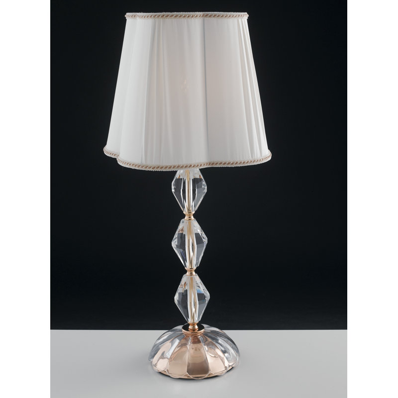 Solomon Crystal Table Lamp, White/Golden