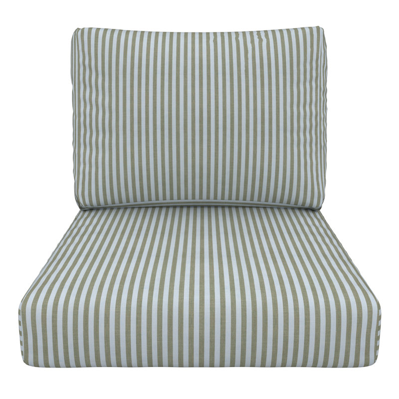 Sunbrella Outdoor Lounge Chair Cushion, Sail Away Aloe