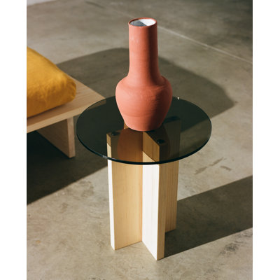 Rugosa Glass End Table