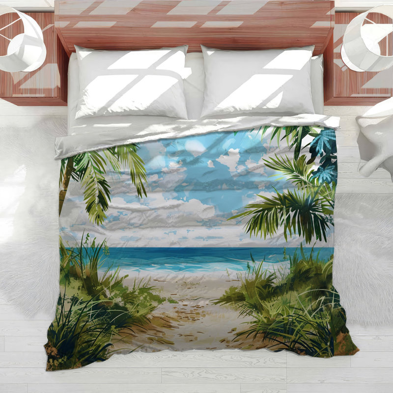 Beach Travel Cotton Blend Comforter, King Comforter