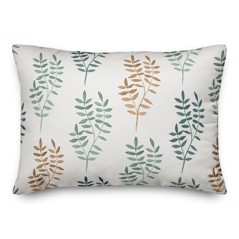 Housse et insert de coussin rectangulaire à motif floral Leaves