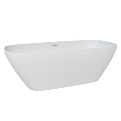67" solid surface soaking bathtub