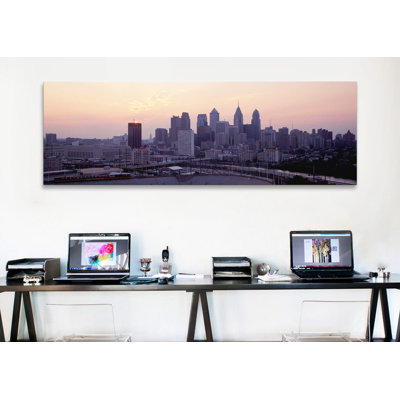« panoramique » philadelphia, pennsylvanie, reproduction de photo sur toile tendue