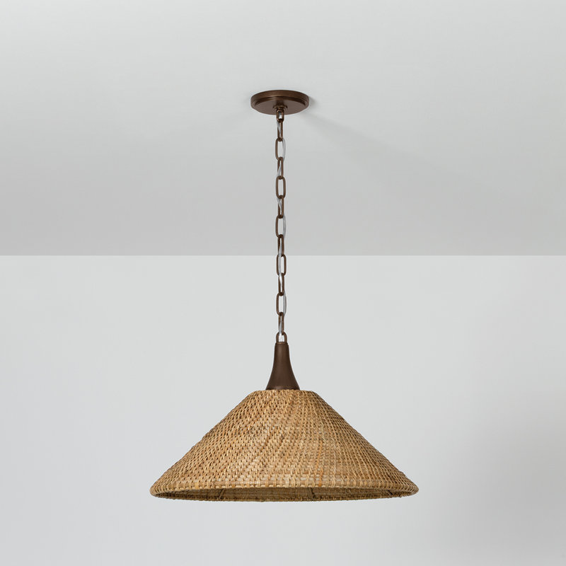 Kenzo 21" 1-Light Wicker Empire Pendant