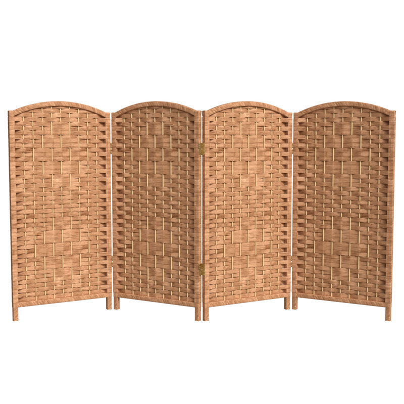 Paravent Short Diamond Weave, 4, 3 pi, Naturel