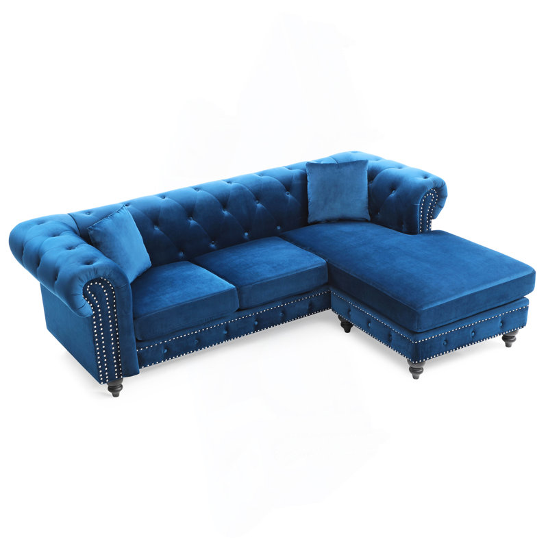 Sofa Chaise (Without Ottoman) , NAVY BLUE