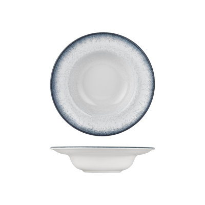 Occhio dia.10.75" h:2.5" 17 oz. Round Blue Vitrified Deep Plate (Set of 6)