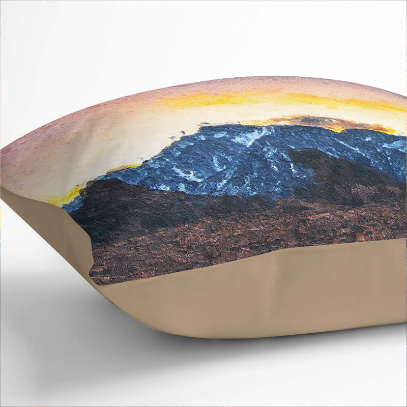 Sky over the Mountain Top Cushion with Filling, 40cm H x 40cm W x 15cm D, Stone