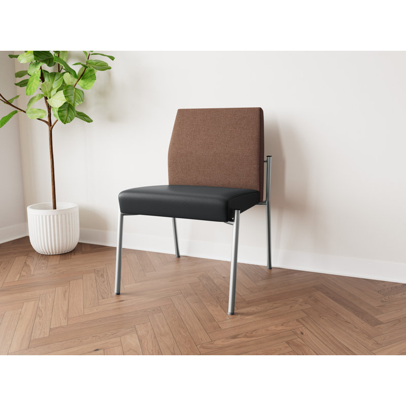 Lesro Chaise d'invité sans accoudoir Mystic, Argent, Archetype Cafe Modena Graphite