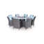 Pate 8 - Person Wicker Patio Dining Set with Round Table , Cushions Included-443441604-443441603