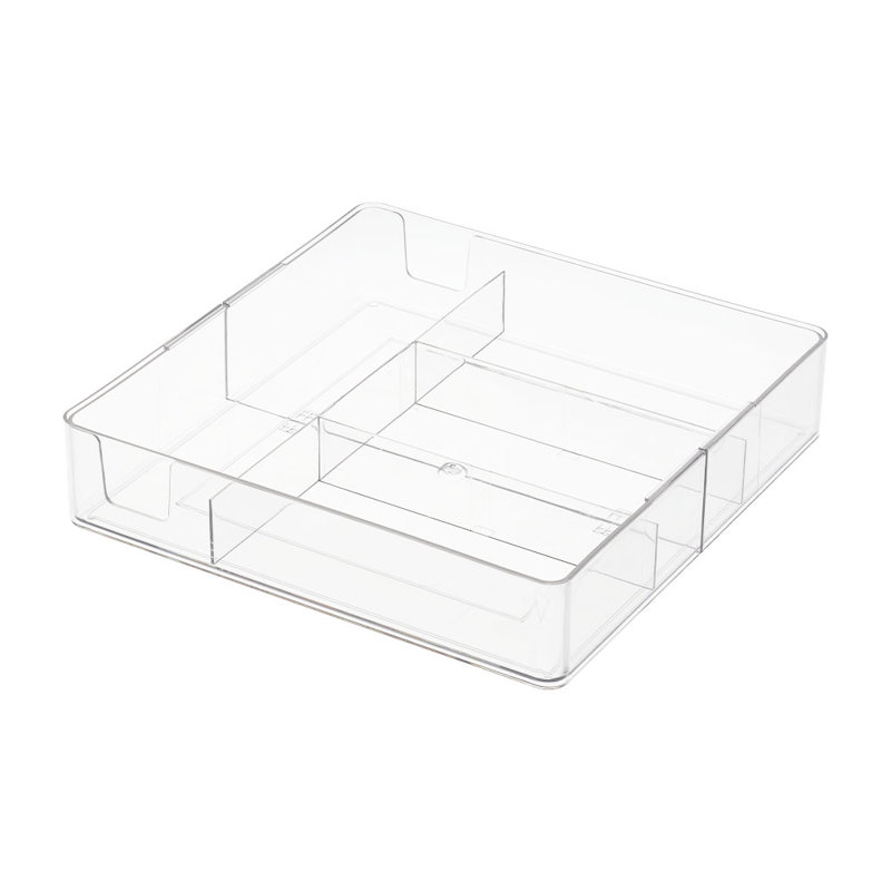 Adjustable Clear Drawer Organiser Tray with 4 Compartments