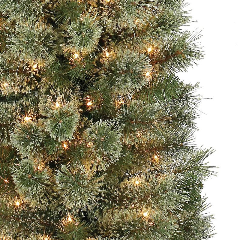 Home Heritage 9 Foot Pre-Lit Artificial Stanley Pencil Christmas Tree With Stand, 5', Multi
