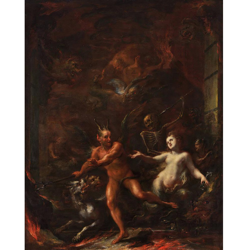 «Gates of Hell» par Giacomo Del Po - Art mural sur toile tendue avec châssis, H 18 po x l 14 po