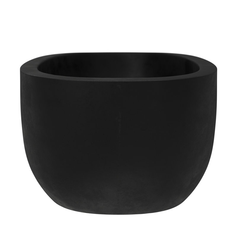 Avalon NativeStone Concrete Freestanding Oval Soaking Bathtub, 23" H x 36" W x 72" L, Charcoal