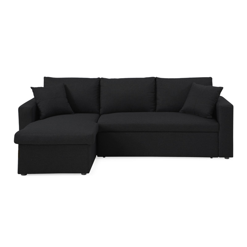 Bevill Upholstered L-Shaped Sectional Reversible, Black