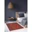 Tapis orange brûlé / mauve noué à la main de conception unique 3 pi 11 po x 4 pi 1 po Joappa