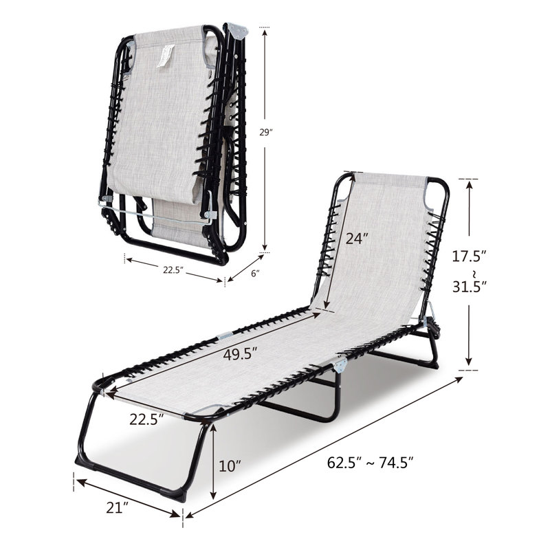 Malone Outdoor Metal Chaise Lounge, Black