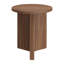 Table d'appoint ronde de 20 po avec base croisée en noyer satiné Potbelly | Table d'appoint Mid-Century moderne pour le salon ou la chambre à coucher-551887431
