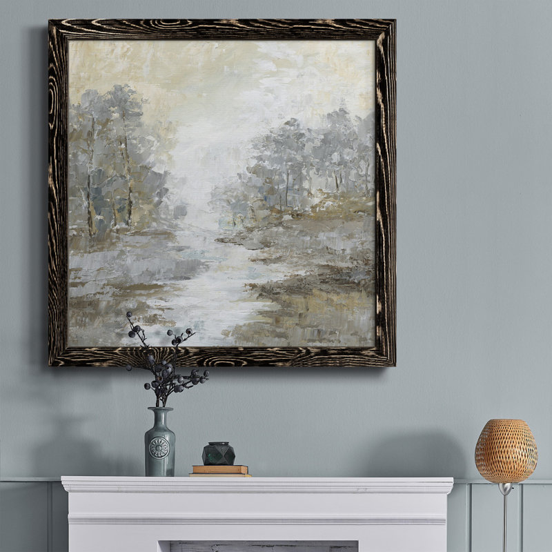 Toile encadrée «Soft Sunday I» - prêt à accrocher, H 31,5 po x l 31,5 po x P 1,5 po, Cadre espresso