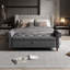 Banc de lit en tissu gris foncé