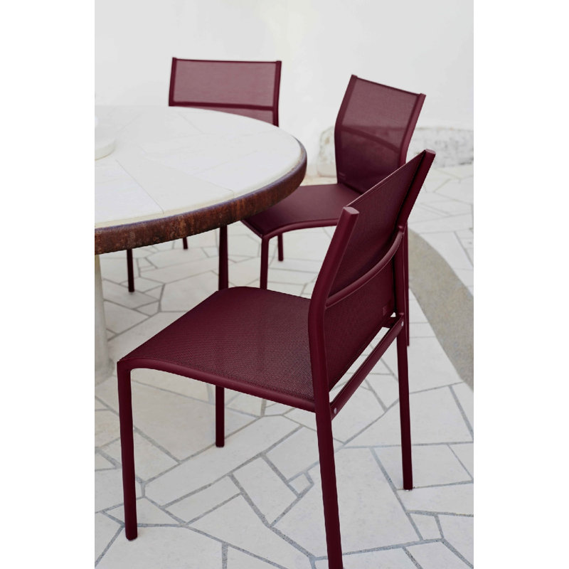Cadiz Outdoor Dining Side Chair, Black Cherry, 2