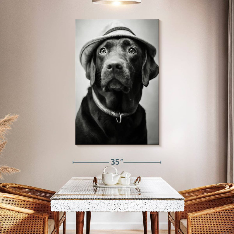 Brampt Black Labrador Boss, 51" H x 34" W