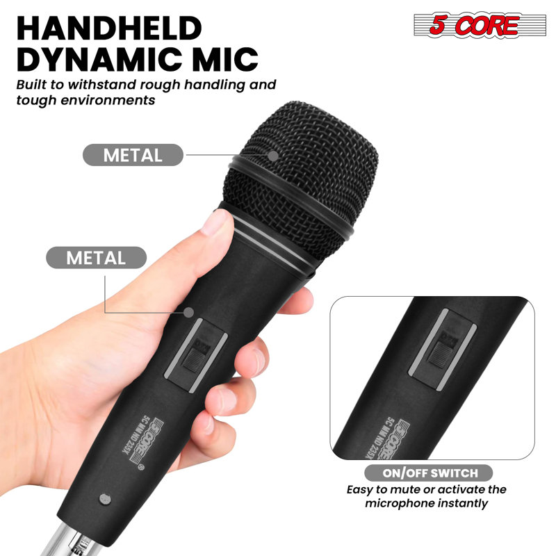 5 karaoké micro dynamique à main, microphone XLR, chant professionnel, chant sur scène