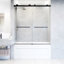 Porte de baignoire coulissante double sans cadre avec verre transparent 3/8 po l 56-60 po x H 66 po Houston-77317524